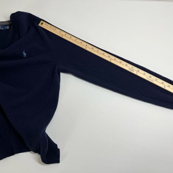 Polo Ralph Lauren Washable Wool V-Neck Sweater size L6 Hunter Navy NWOT - Picture 7 of 10
